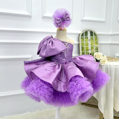 KLFFLGID Baby Girl Pageant Dress Sequins Flower Girl Dress up Toddler Pageant Puffy First Communion Dress 9M-6Y4