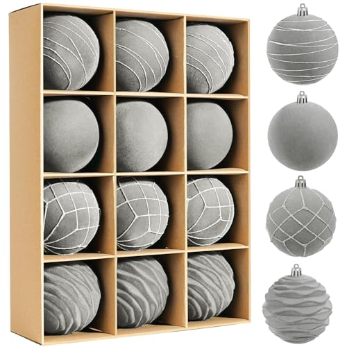 Miaikoe 12pcs Samt Weihnachts Ornamente Kugeln Sets für Weihnachten,...