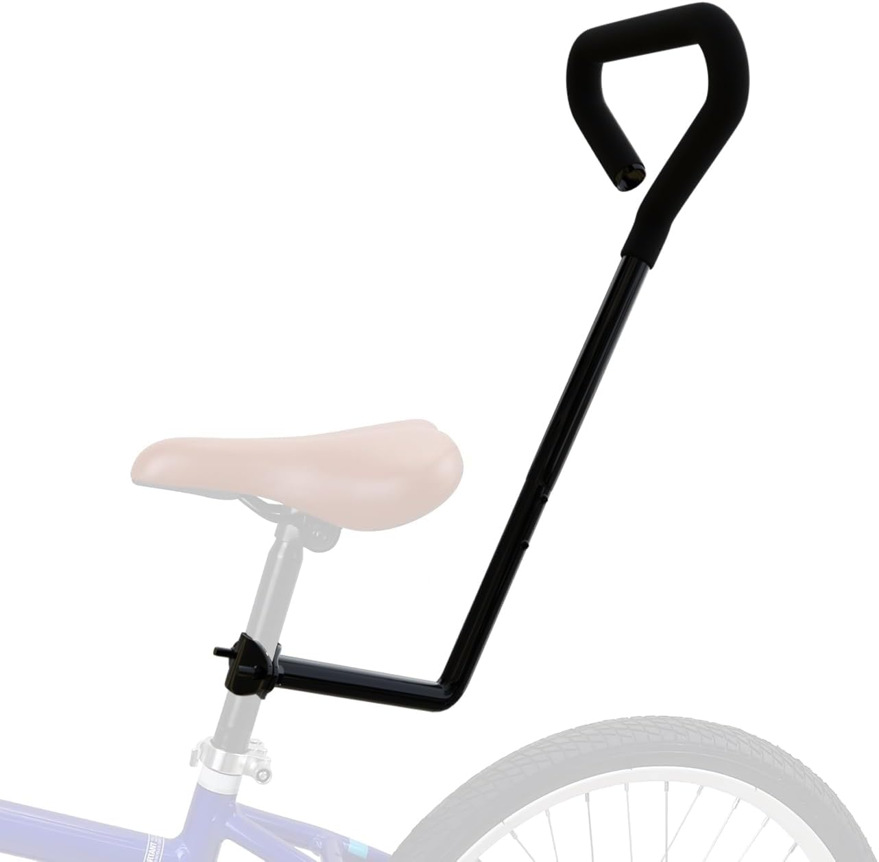 Bike Accessories for Kids – Children’s Cycling Safety Trainer Handle with Adjustable Balance Push Bar, Easy-Grip Black Stabilizer for Learning to Ride Bicycles