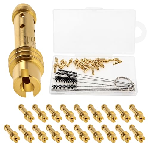 Windance 20pcs/Box Carburetor Slow Jet Kit,High Precision Brass Nozzle Fit for Mikuni VM TM Carburetor VM22/210 with 5 pcs Cleaning Needles, 5 pcs Brushes, Carb Pilot Jet (#10 - #57.5)