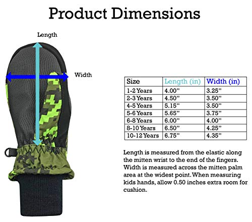 Image of N'Ice Caps Kids Waterproof Snow Mittens Cold Weather Thinsulate Insulated | Toddler Gloves with Easy-On Extra-Wide Hook and Loop Flap, Durable Grippers Provide Dexterity for Winter Play and Skiing