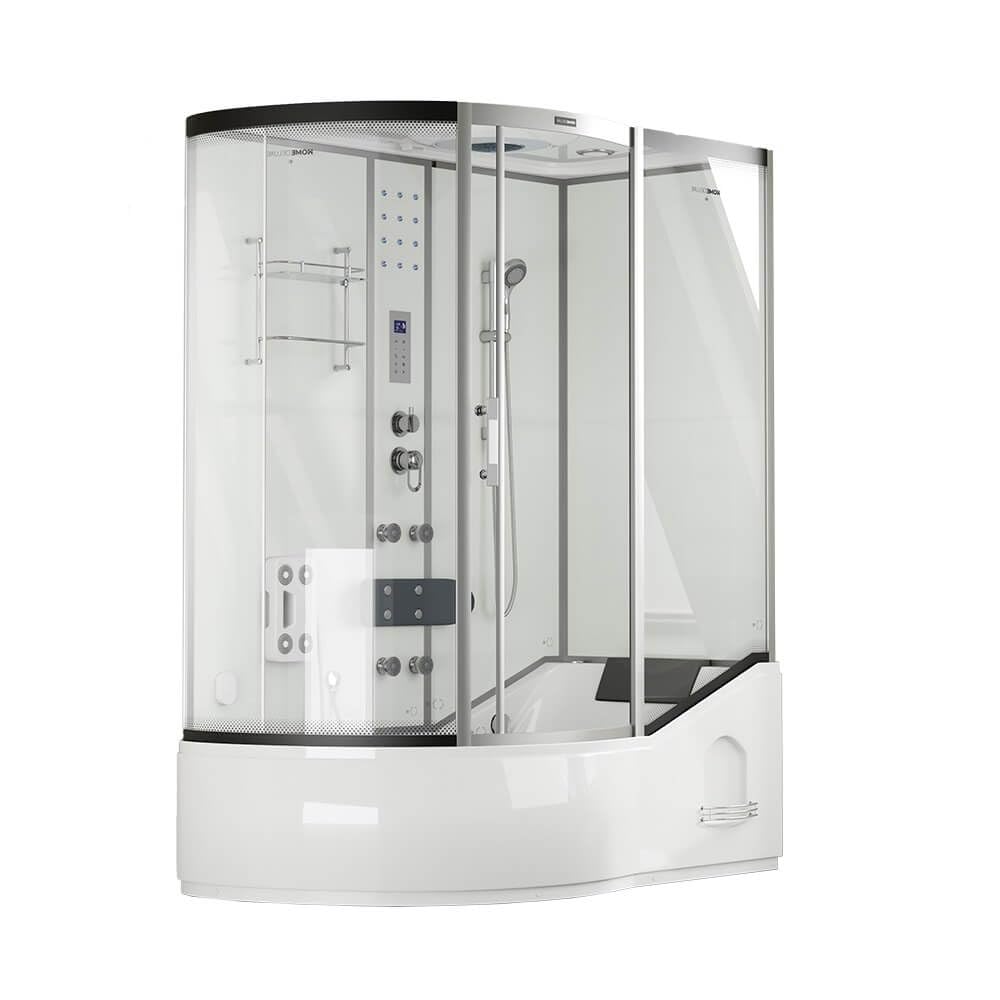 Home Deluxe doccia vapore 'ALL IN' -Versione: sinistra- Funzione a vapore, Compreso il massaggio ai piedi I cabine doccia a vapore, box doccia a vapore, Cabina combinata doccia vapore ed