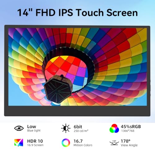 Image of 14 inch Portable Monitor, Monitor,Portable Monitor for Computer,IPS Gaming Monitor w /Premium Smart Cover & Screen Protector, Speakers, for Laptop PC MAC Phone PS4 Xbox Switch (14 inch)