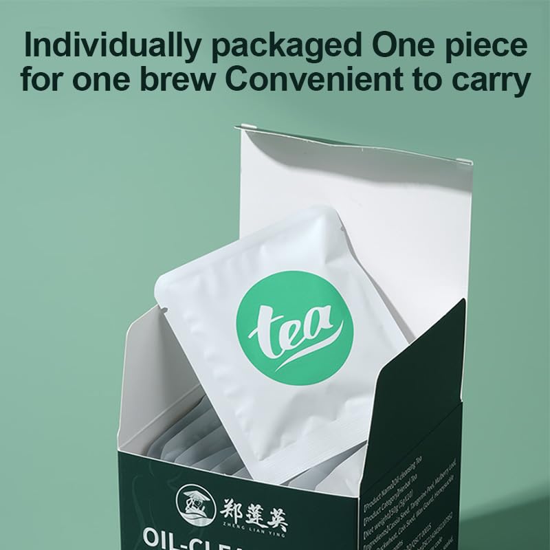 ZLYING Herbal Cleanse Tea, Organic Oil Reducing Tea, Traditional Formula with Cassia Seed, Winter Melon, Lotus Leaf, Poria, Green Tea for Wellness, 20 Tea Bags and a cup