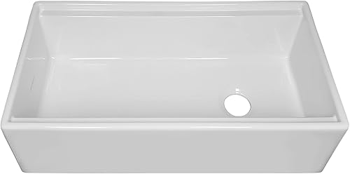 Miniatura 9 de Whitehaus Collection Juego de fregadero reversible de arcilla refractaria de 30 pulgadas con un delantal frontal liso, tabla de cortar de madera de