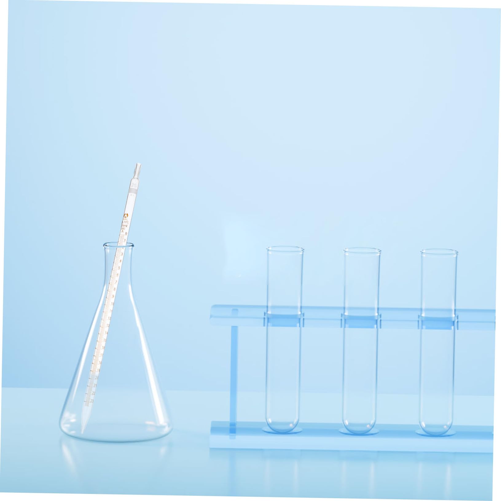Pipeta Graduada de Vidrio 25ml Escala, Lote de 20 Unidades | Medición Precisa y Portátil, Limpieza Sencilla, Aspecto Cuidado para Uso de Laboratorio
