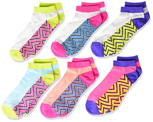 Fruit of the Loom Girls' Big Everyday Active Low Cut Socks with Arch Support 6 Pair