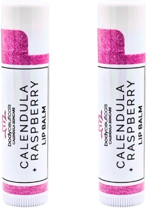 2 Pack Organic Calendula + Raspberry Lip Balm
