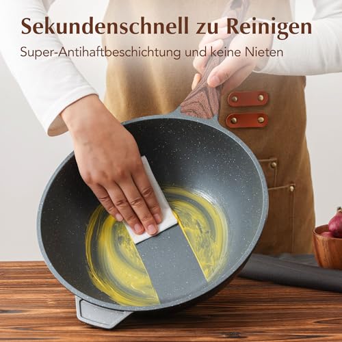 SENSARTE 28cm Schweizer Granit Beschichtung Antihaft Tiefe Wokpfanne – Ansicht 3