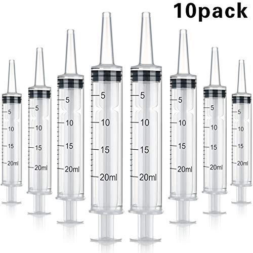 10 Pack Plastic Syringe Liquid Measuring Syringe with Measurement for Scientific Labs