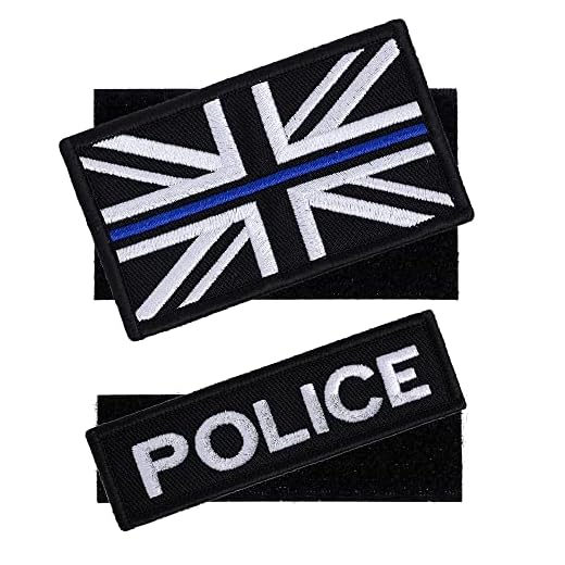 Thin Blue Line - Police Patch - Union Jack Backed Patch - Embroidered Flag Morale Applique Fastener Hook & Loop UK Emblem