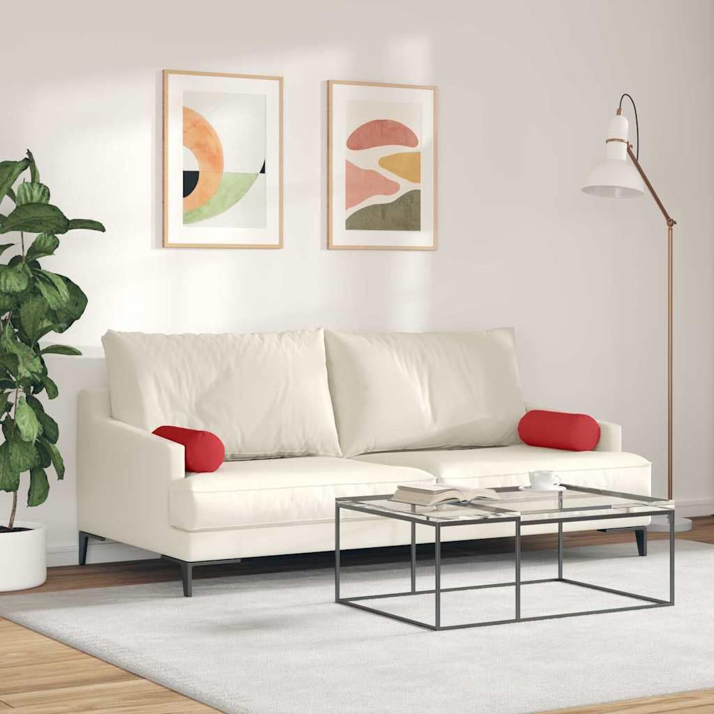 2 cojines color rojo, 15 x 40 cm de diámetro, tejido con funda extraíble, ergonómico para silla, oficina, comedor, cojín de asiento, cojín acolchado, lavable y antideslizante