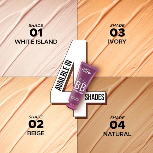 Image of Hilary Rhoda Radiant BB Foundation for Women | 9 to 5 Stay BB Cream | Hides Blemishes & Dark Spots | Blend Easily | Lightweight & Ultra-Creamy Formula | Travel-Friendly & Dewy Finish - 60g (Ivory| Shade 03)