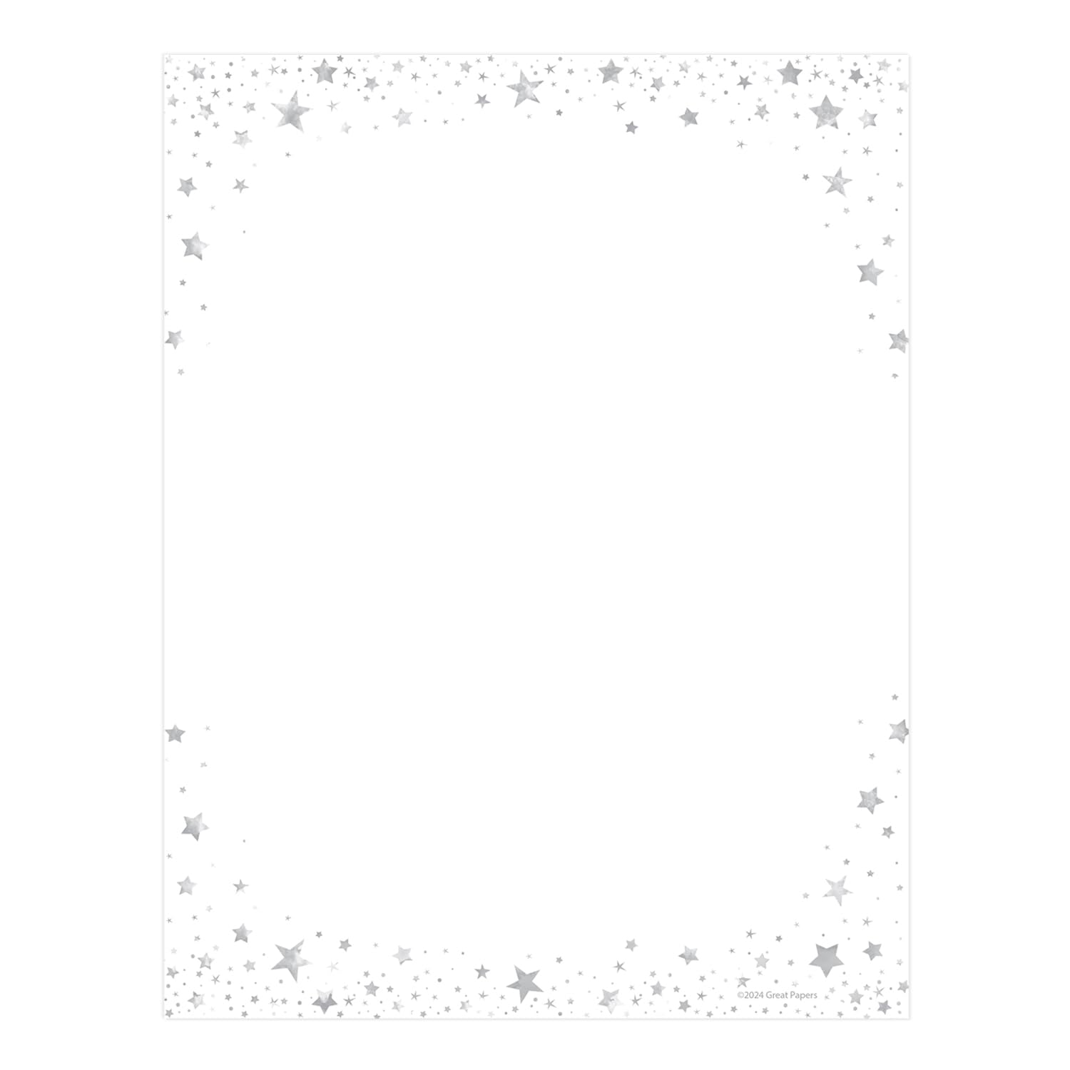 40-Sheet Modern Starry Delight Gender-Neutral Baby Stationery Letterhead