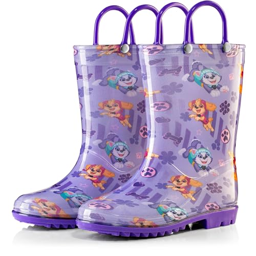 Nickelodeon Paw Patrol Girls' Waterproof PVC Rain Boots with Easy-On Handles – Toddler & Little Kid Sizes2