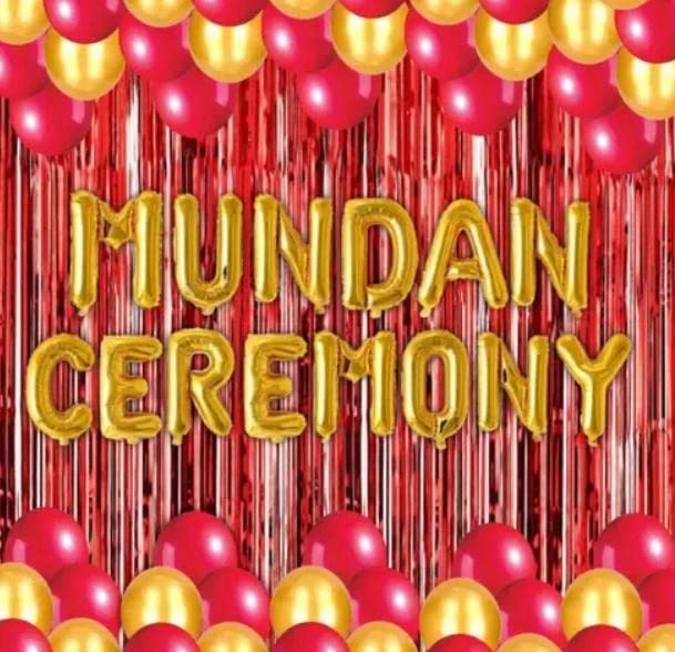 Party Box Mundan Ceremony Decoration Kit Items14 Alphabet Foil