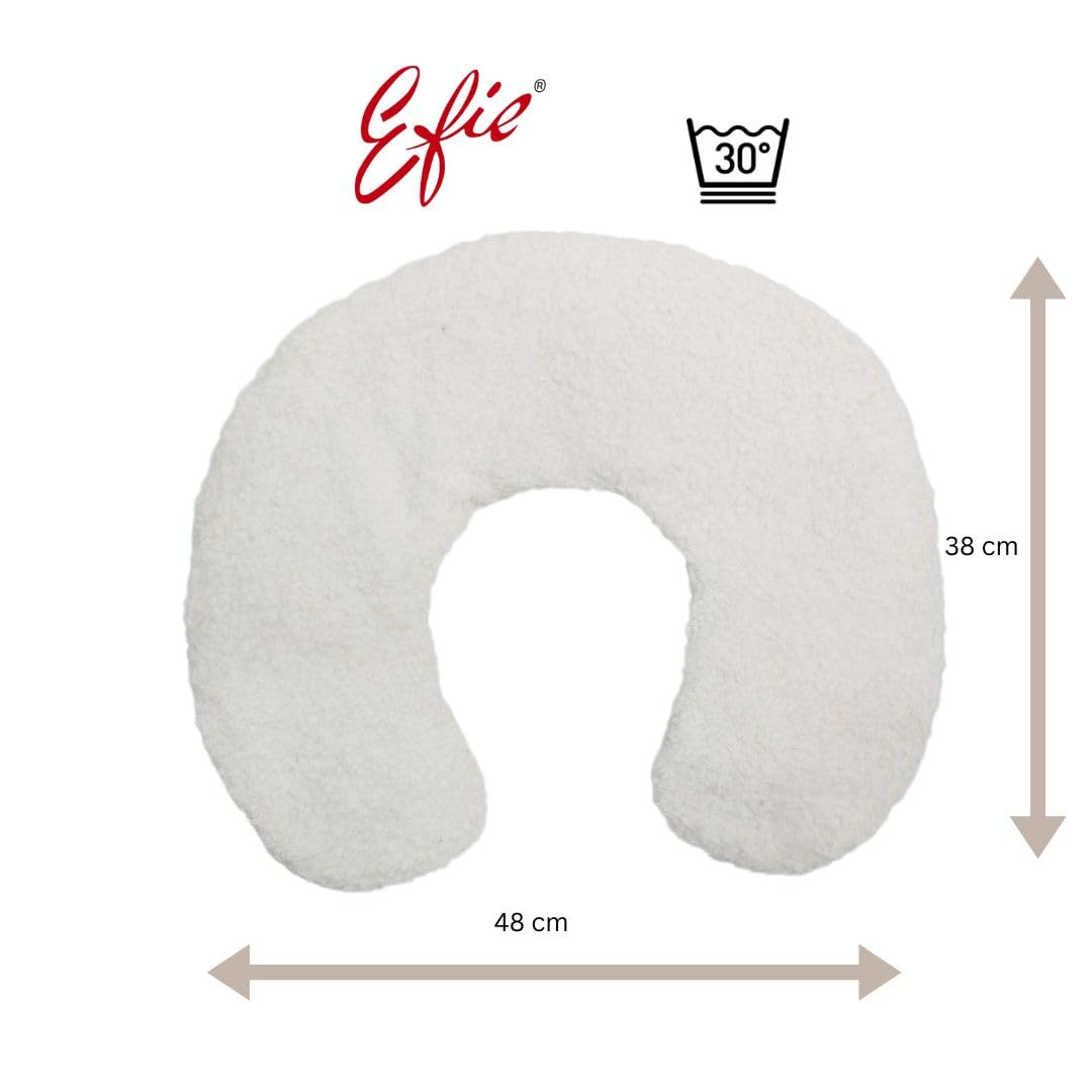 Efie Bio-Kirschkern Schulterwärmer – 100% Baumwolle (kbA), – ergonomisches Wärmekissen für Nacken & Schultern – handgefertigt in Deutschland