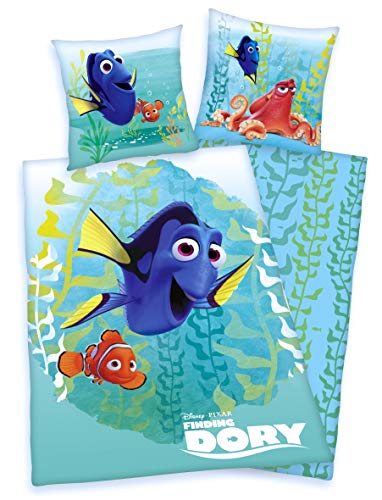 Herding Bettwäsche-Set Findet Dorie, Polyester, Türkis, 200 x 135 cm