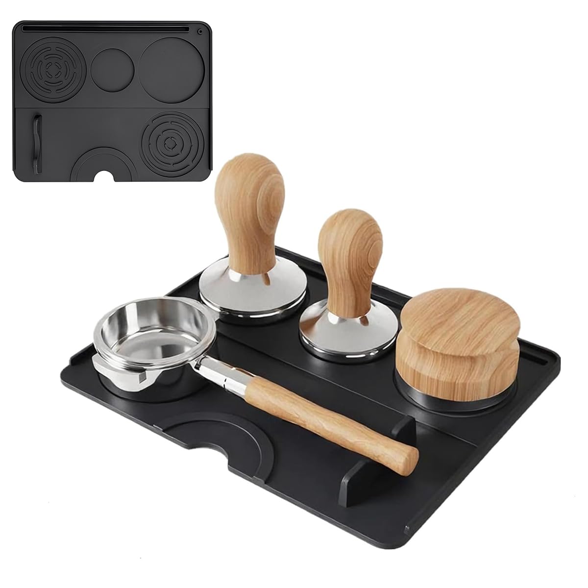 Supvox® Silicone Coffee Machine Mat, 9.8x7.8'' Heat-Resistant, Non-Slip Countertop Protector Cup Coffee Tamper Organizer Tray Mat for Espresso, Coffee Makers, and Small Appliances-picture-28