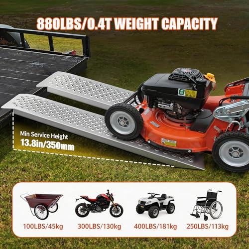 Rampas de aluminio resistentes 2 unidades 57"x9", capacidad 880 lbs miniatura 2