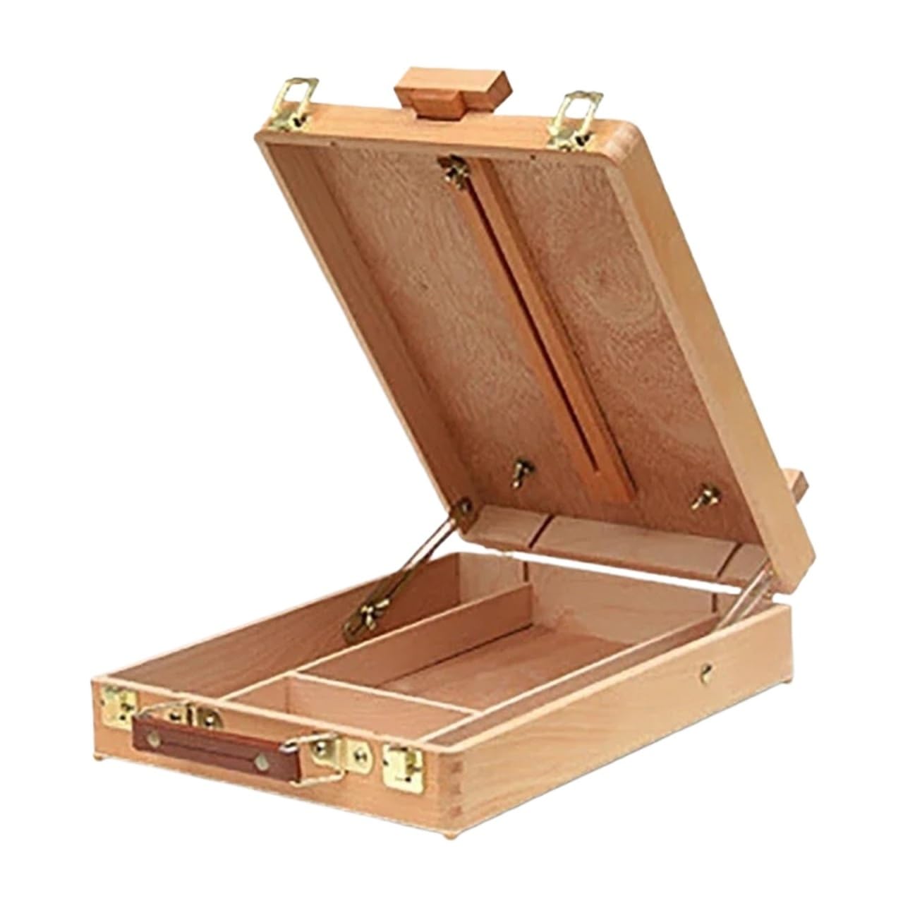 Caballete en caja for computadora portátil Ginflash Fillet - Maleta de pintura multifuncional con accesorios de hardware, almacenamiento de arte portátil for artistas y creadores
