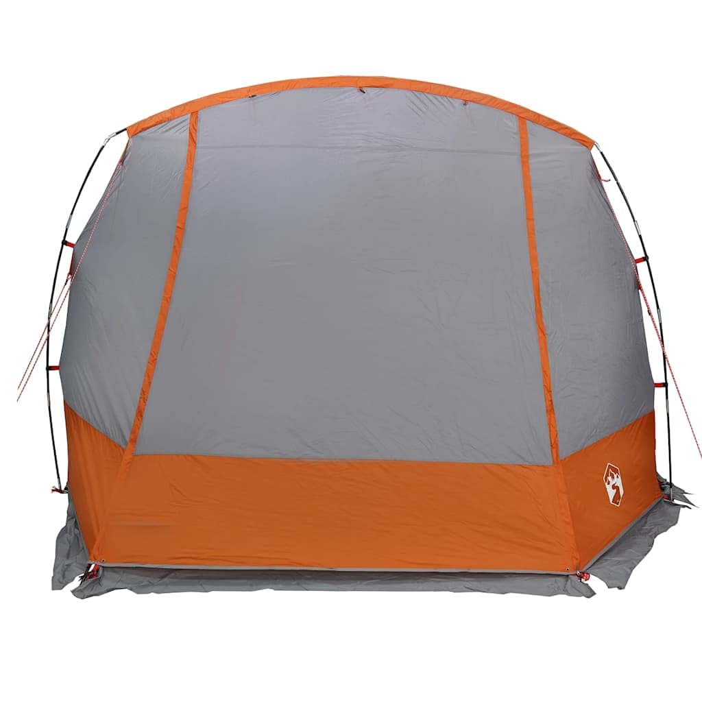 Tienda de campaña gris y naranja, impermeable, con revestimiento de poliuretano, para camping y festivales, fácil de instalar, resistente al viento, duradera y portátil