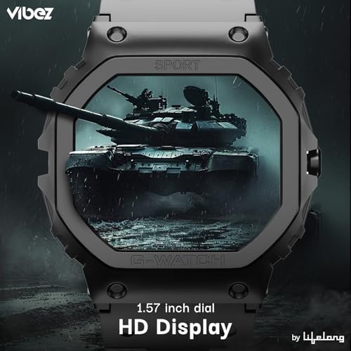 Image of Vibez Vintage Luxury Smart Watch for Women & Men with 1.57 TFT HD Display, Metal Straps, Health Monitoring, Bluetooth Calling Smartwatch, IP67, Sports Mode, Unisex Smartwatch for Men & Women (Black)