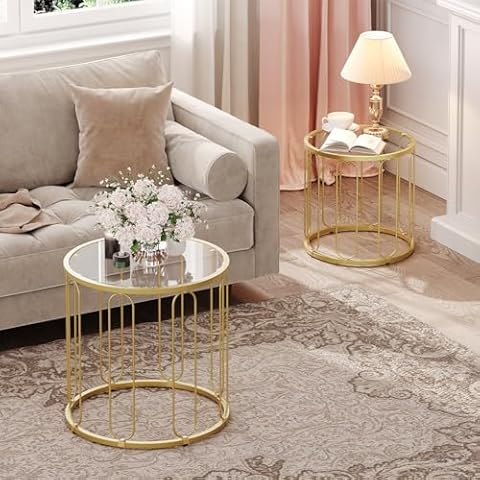 HOOBRO Gold Accent Coffee Table Set Cover