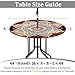 Buwuta Outdoor Tablecloth with Umbrella Hole Waterproof Round Fitted Tablecloth with Elastic Zippered Wipeable Table Cloth Round Cover for Picnic, Patio,Garden Fits to 36