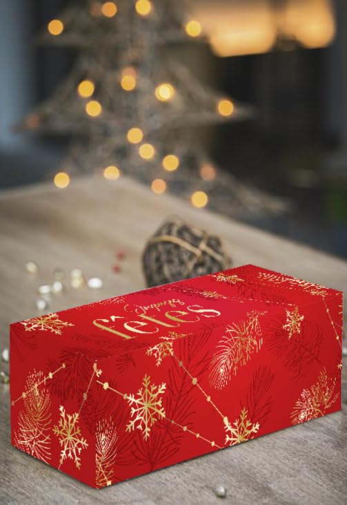 Générique Boites bûches de Noël rouge 16cm - 16x11x10. Paquet de 25 boites