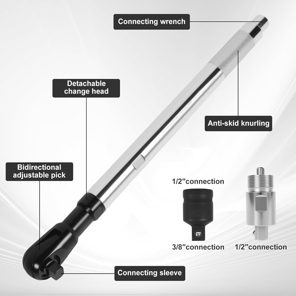 Klucz przedłużający do grzechotki elektrycznej, zestaw nasadek 1/5.1 cm, idealny do ciasnych przestrzeni, narzędzie do naprawy samochodów dla mechaników i entuzjastów majsterkowania