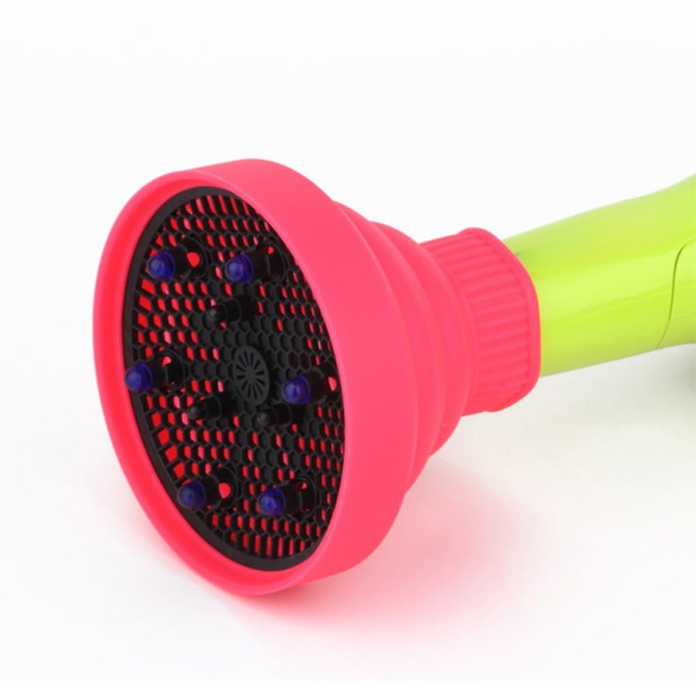 Rocky Green Diffusore pieghevole in silicone per asciugacapelli, ugello universale per capelli ricci, resistente al calore e design pieghevole portatile (rosa)