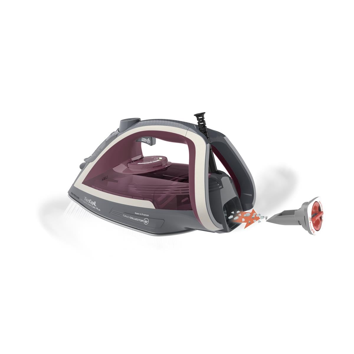 Tefal Ultragliss Anti-Calc Plus FV6840E0 Fer à Repasser Fer à Vapeur 2800 W Violet, Argent