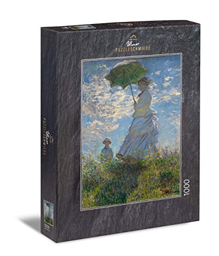 Ulmer Puzzleschmiede - Puzzle Claude Monet, Spaziergang - Gemälde & Kunst als klassisches 1000 Teile Puzzle - Puzzlemotiv des berühmten Claude-Monet-Gemäldes von 1875