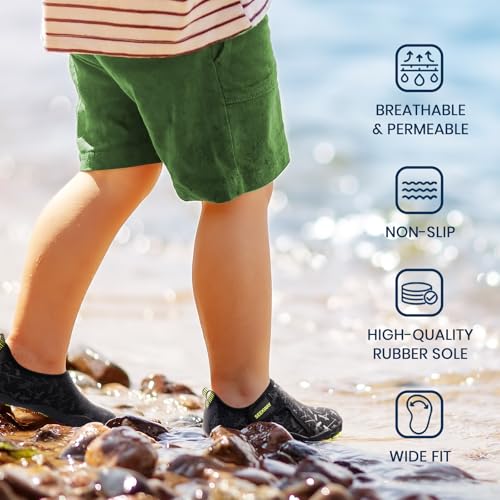 Image of SEEKWAY Barefoot Water Shoes for Kids - Wide Toe Box and Quick-Dry Sand Shoes Toddler for Hiking Swim Beach Pool Kayak Sport Accessories, Camping Essentials Non-Slip for Boys Girls Sizes