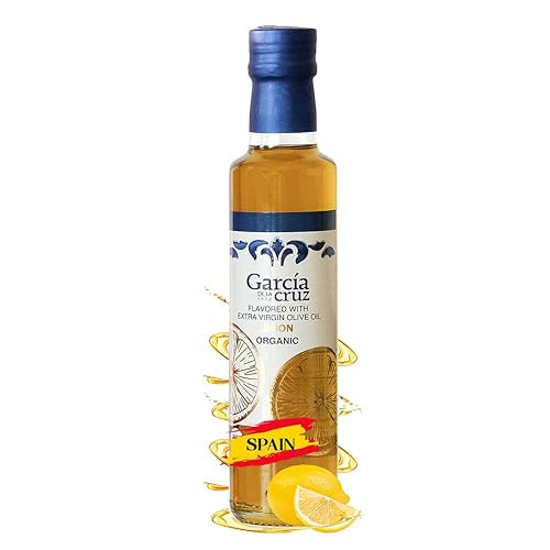 Aceite de oliva con infusión de limón de Garcia de la Cruz, aceite de oliva orgánico español de primera calidad, de origen único, sin OMG y orgánico