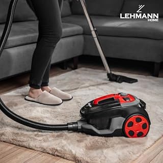 LEHMANN Aspirateur cyclonique sans Sac Typhoon 4000 Watt | avec Jeu d'accessoires | Aspirateur Puissant avec Jeu de Buses | Filtre HEPA, Brosse Turbo, Réservoir à poussière 2,5 L