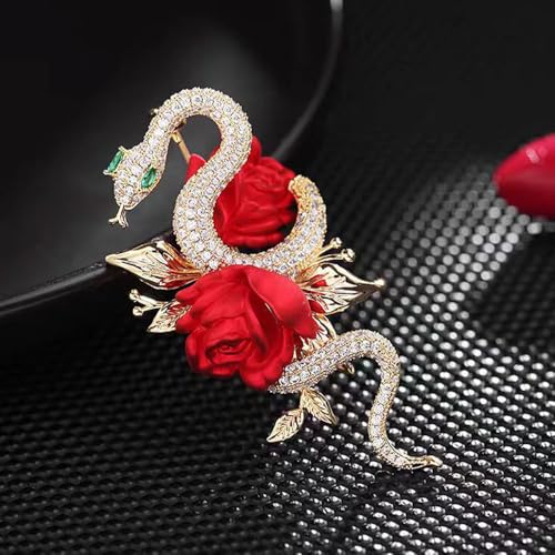 Image of Elegant Floral Brooch Pins for Women - Stylish Personalized Design Rhinestone Lapel Pin Jewelry for Ladies Flower Sweater Scarf Coat Dress Brooches and Pins for Women