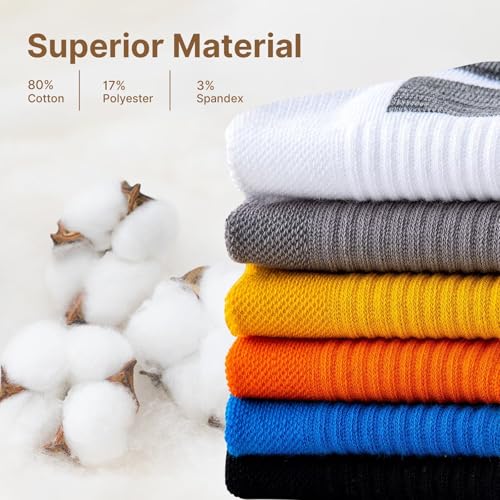 Ankle Socks Men Women, Cushioned Running Socks, Breathable Sports Low Cut Sock for Athletic, Causal, 6 Pairs3