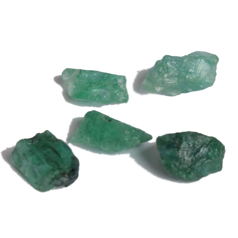 GEMHUB46.50 Ct Natural Rock Rough Raw Green Emerald Loose Gemstone for Jewelry Making Lot of 11 Pcs