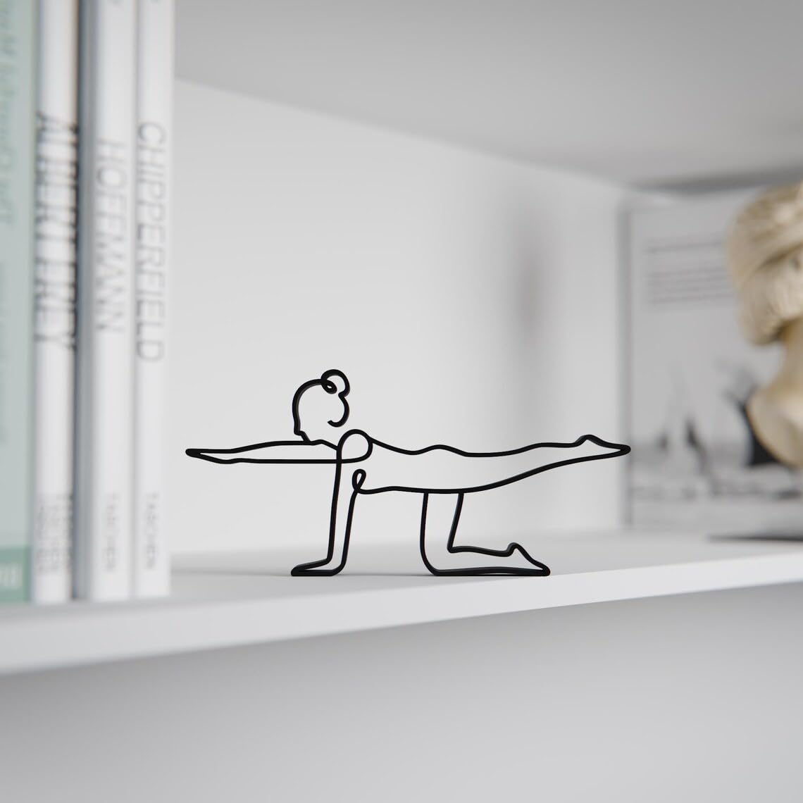 EROTNGO Elegant Yoga Lady Shelf Decor | Balancing Pose Line Art Figurine for Home, Office, Studio | Minimalist Meditation Sculpture for Yogis, Calm Vibes Room Accent, Modern Interior Showpiece 4