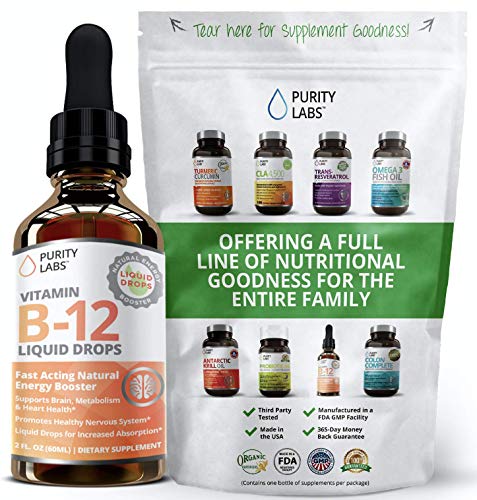 Liquid Vitamin B12 Drops Fast Acting B Complex 2 Ounces With