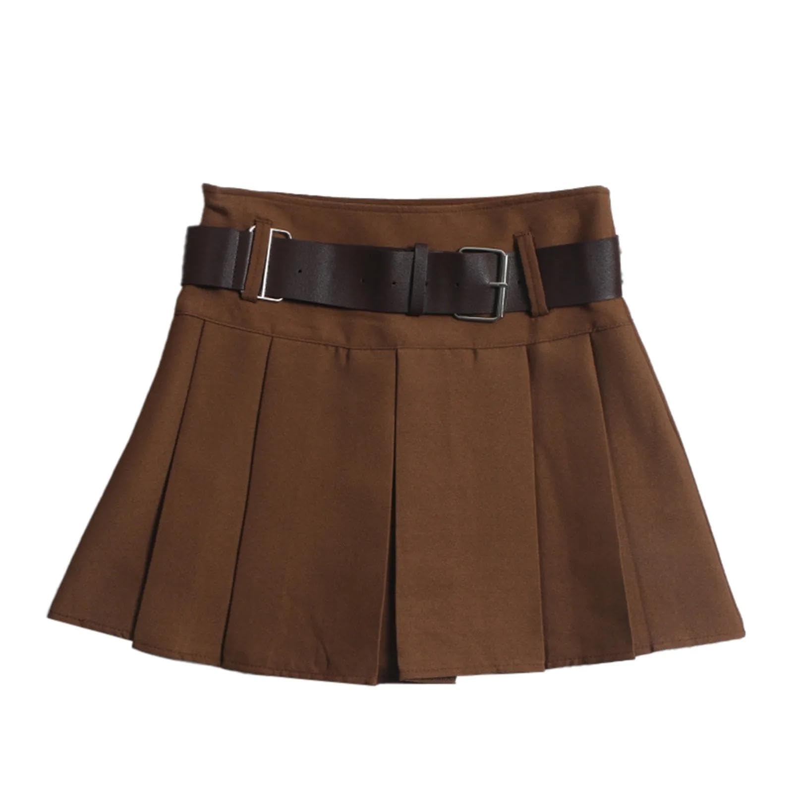 Rock Damen Langer Taille Skirt Linie Falten Damen Faltenröcke A-Linie Freizeitröcke
