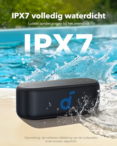 soundcore Select 2S, draagbare Bluetooth luidspreker met 20W stereogeluid, BassUp technologie, speeltijd van 16 uur, draadloze stereokoppeling en IPX7waterdicht voor trektochten en buitenavonturen. - Afbeelding 6