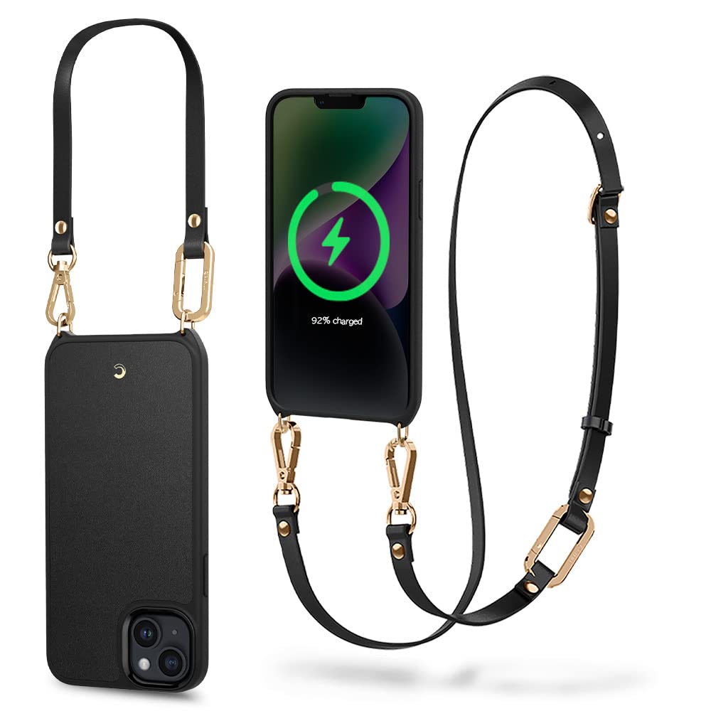 CYRILL Spigen Classic Charm Mag Back Cover Case Compatible with iPhone 14 Plus (2022) (Faux Leather + TPU + PC + Crossbody Strap) - Black (B0B2FF2KY8) Amazon Price History, Amazon Price Tracker