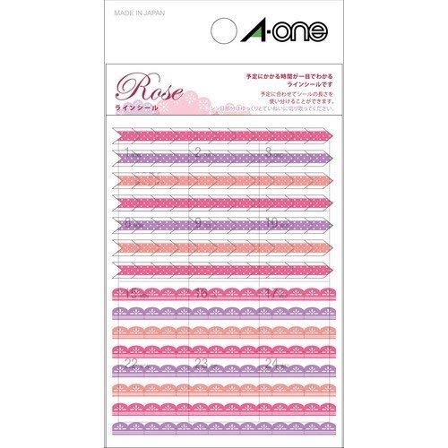 Amazon.co.jp: エーワン 手帳用シール ローズ ラインシール 05179