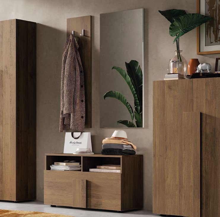 Set Mobili ingresso, base 1 ribalta colore mercure, appendiabiti, specchiera - Jupiter