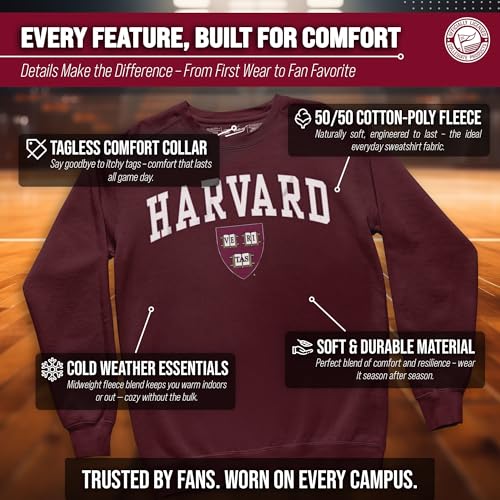Image of NCAA College Sweatshirt Fleece Crewneck Pullover for Men and Women | Officially licensed NCAA college gameday crewneck pullover - 9 oz fleece lined sweatshirt with arch and logo design