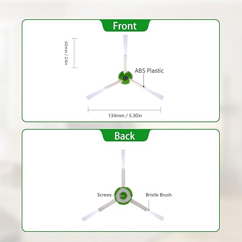 Miniatura 5 de Neutop Cepillos laterales de repuesto compatibles con iRobot Roomba e, i y j Series E5, E6, i1, i1+, i3, i3+, i4, i4+, i6, i6+, i7, i7+, i8, i8+,