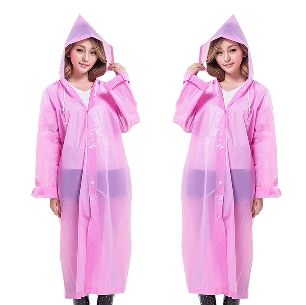 Impermeable Cape De Pluie Imperméable Long Adulte 2PCS, Poncho De Pluie À Capuche EVA Réutilisable, Veste De Pluie Portable Impermeable Homme Femme (Color : C, Size : One Size)
